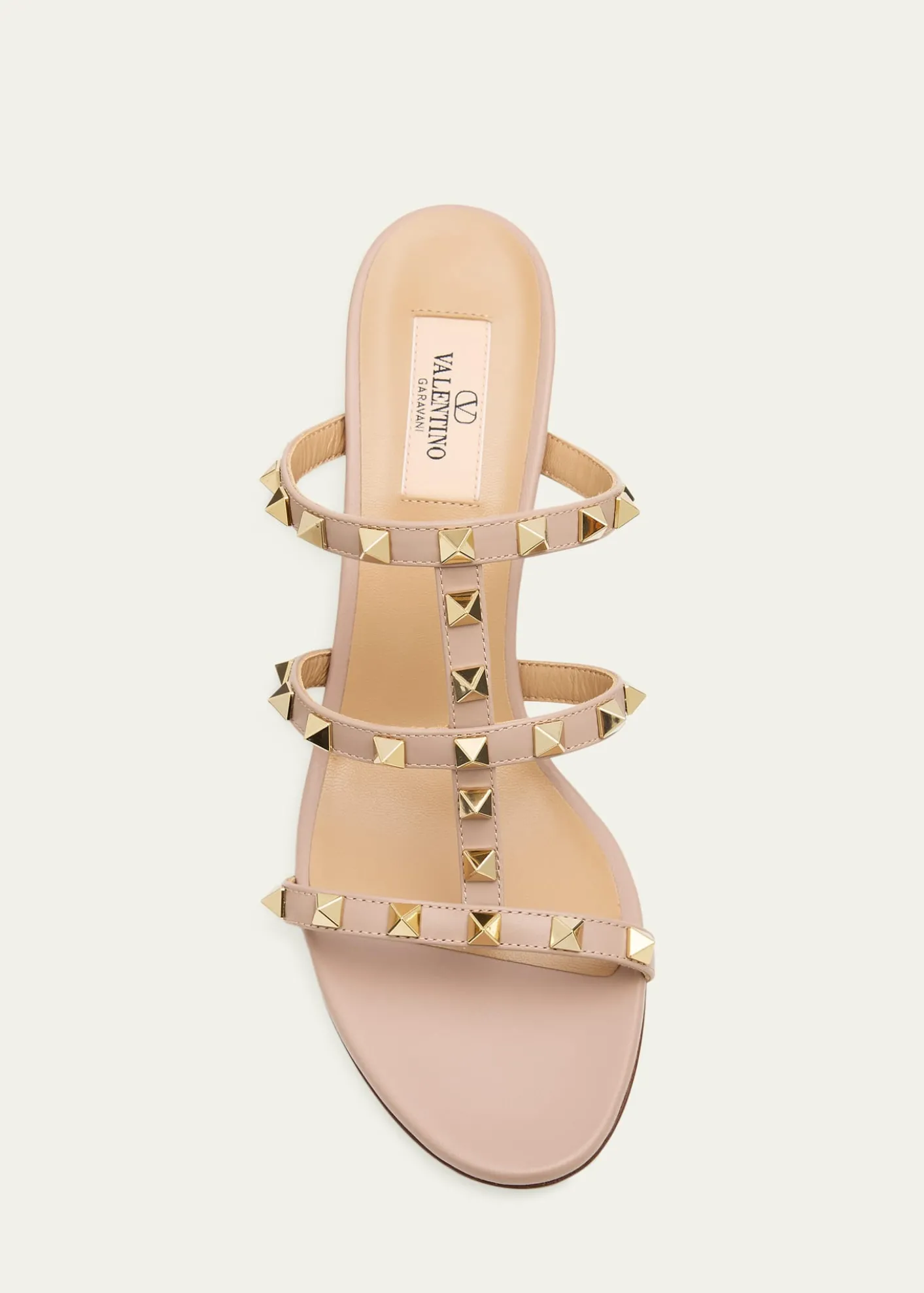 Valentino Garavani60mm Rockstud Caged Block-Heel Slide Sandals