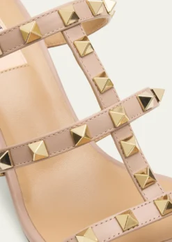 Valentino Garavani60mm Rockstud Caged Block-Heel Slide Sandals