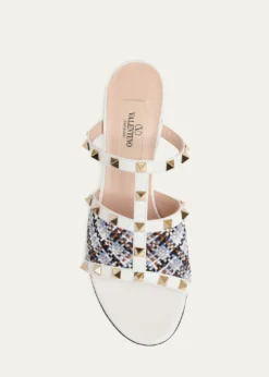 Valentino Garavani60mm Rockstud Leather Block-Heel Mules