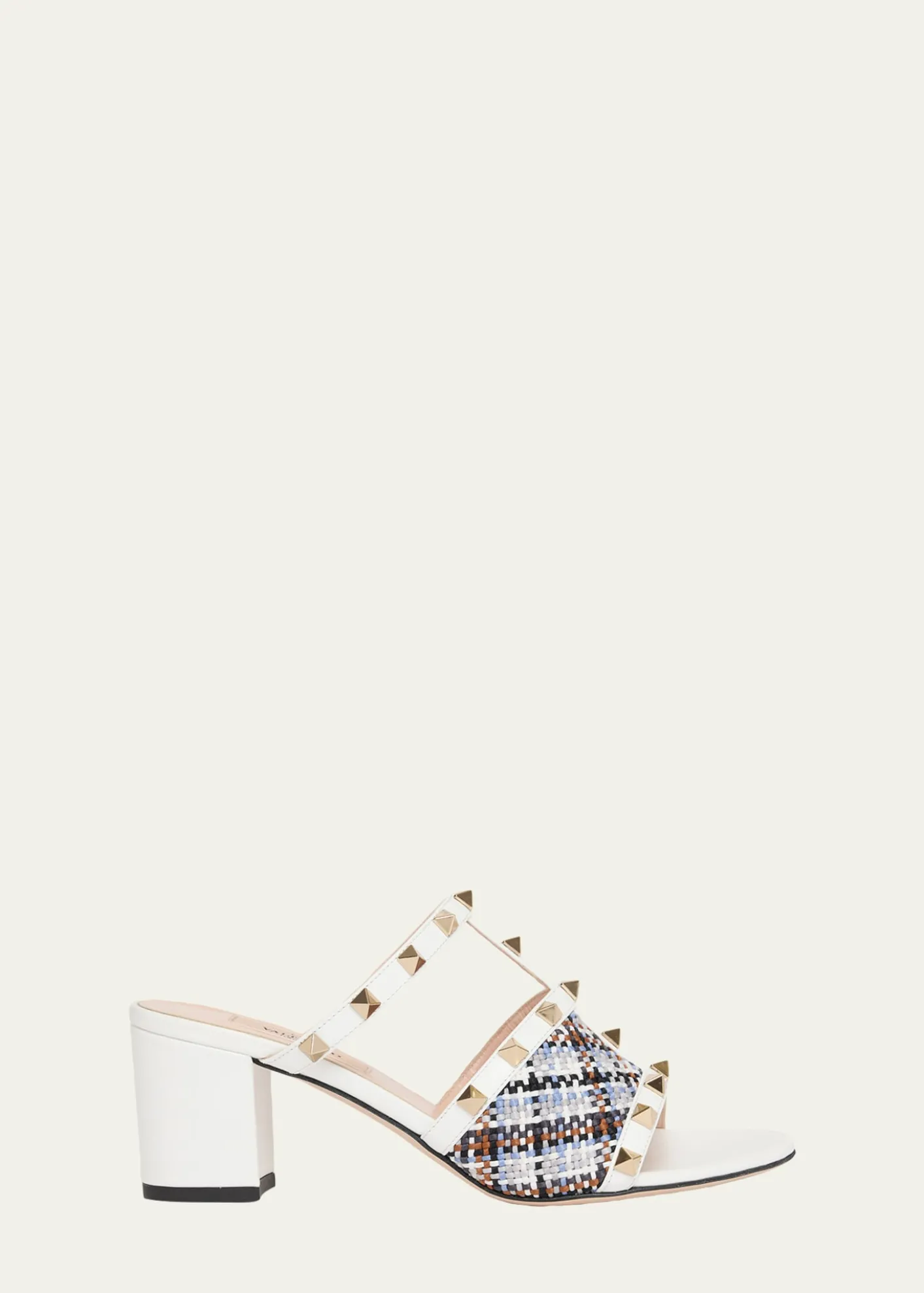 Valentino Garavani60mm Rockstud Leather Block-Heel Mules
