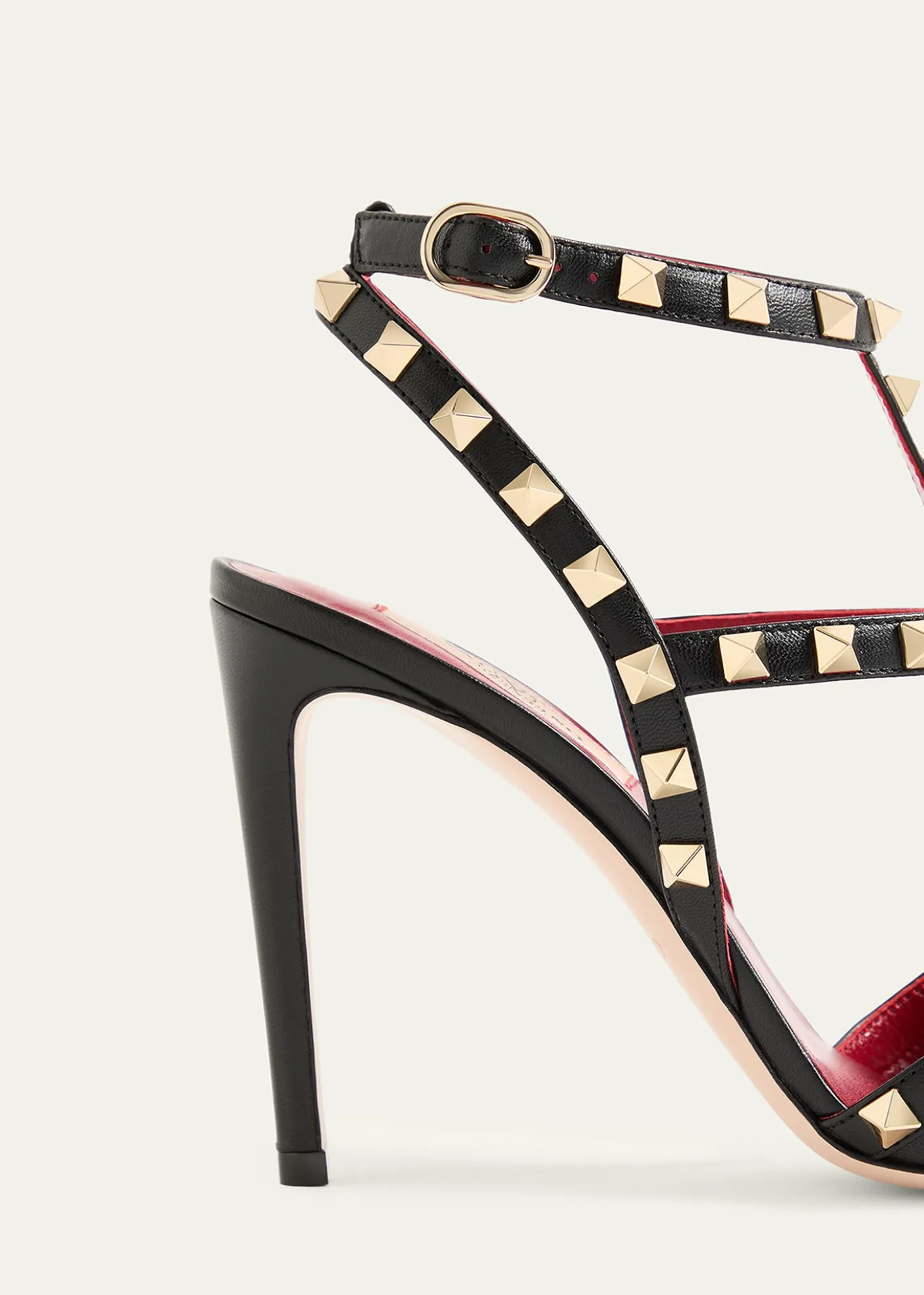 Valentino Garavani100mm Rockstud Leather Ankle-Strap Pumps