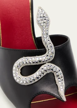 Valentino Garavani105mm Strass Snake Leather Mule Pumps