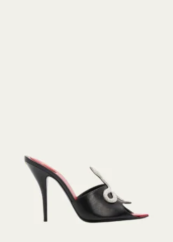 Valentino Garavani105mm Strass Snake Leather Mule Pumps