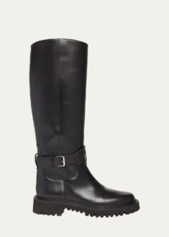 Valentino Garavani40mm VLogo Signature Leather Riding Boots