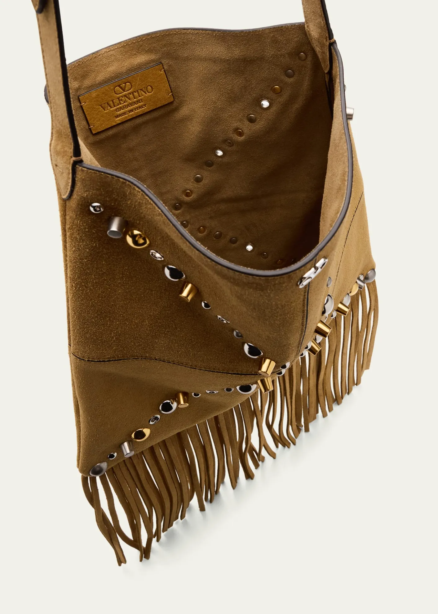 Valentino GaravaniNellcote Fringe Stud Suede Crossbody Bag