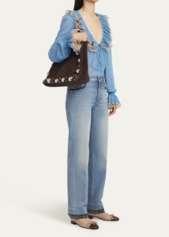 Valentino GaravaniNellcote Studded Suede Tote Bag