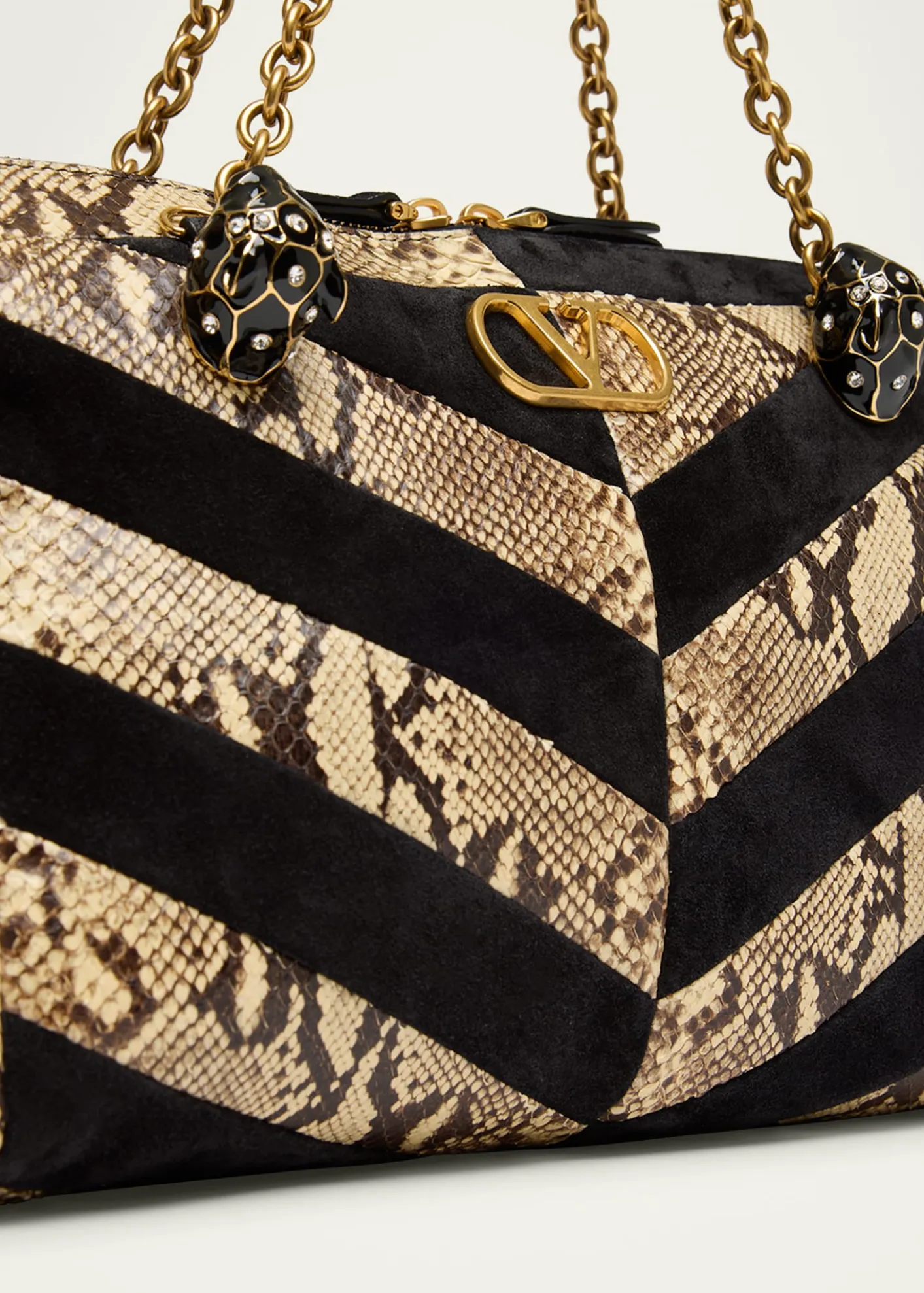 Valentino GaravaniPanthea Medium Patchwork Chevron Shoulder Bag