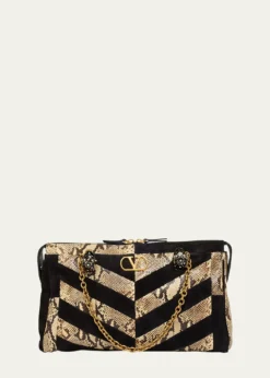 Valentino GaravaniPanthea Medium Patchwork Chevron Shoulder Bag
