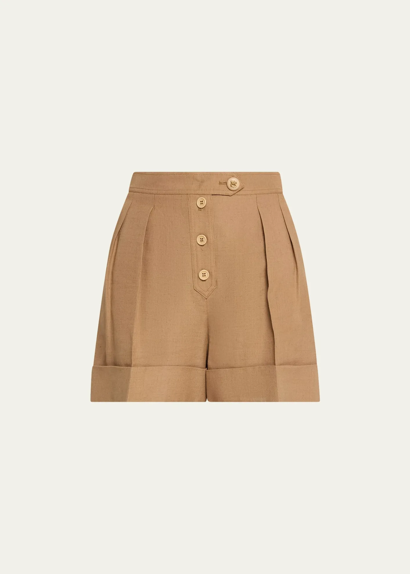 Valentino GaravaniPleated Linen Tailored Shorts