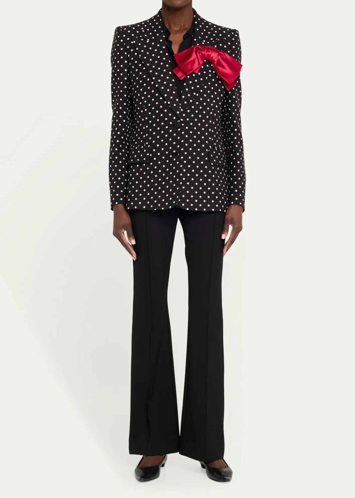 Valentino GaravaniPolka Dot Blazer With Bow