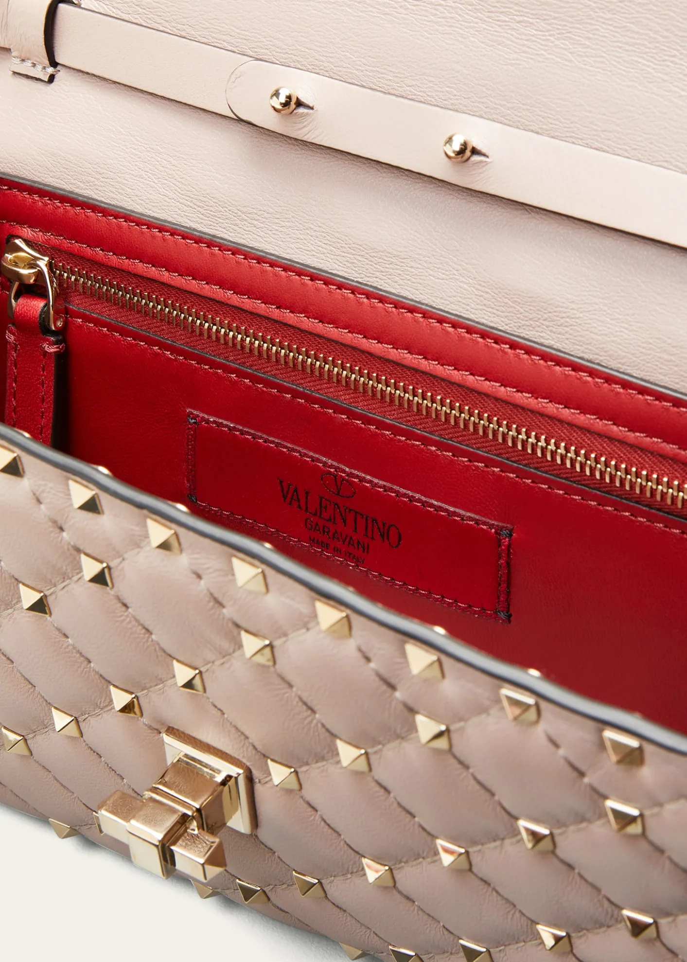 Valentino GaravaniQuilted Rockstud Spike Chain Shoulder Bag
