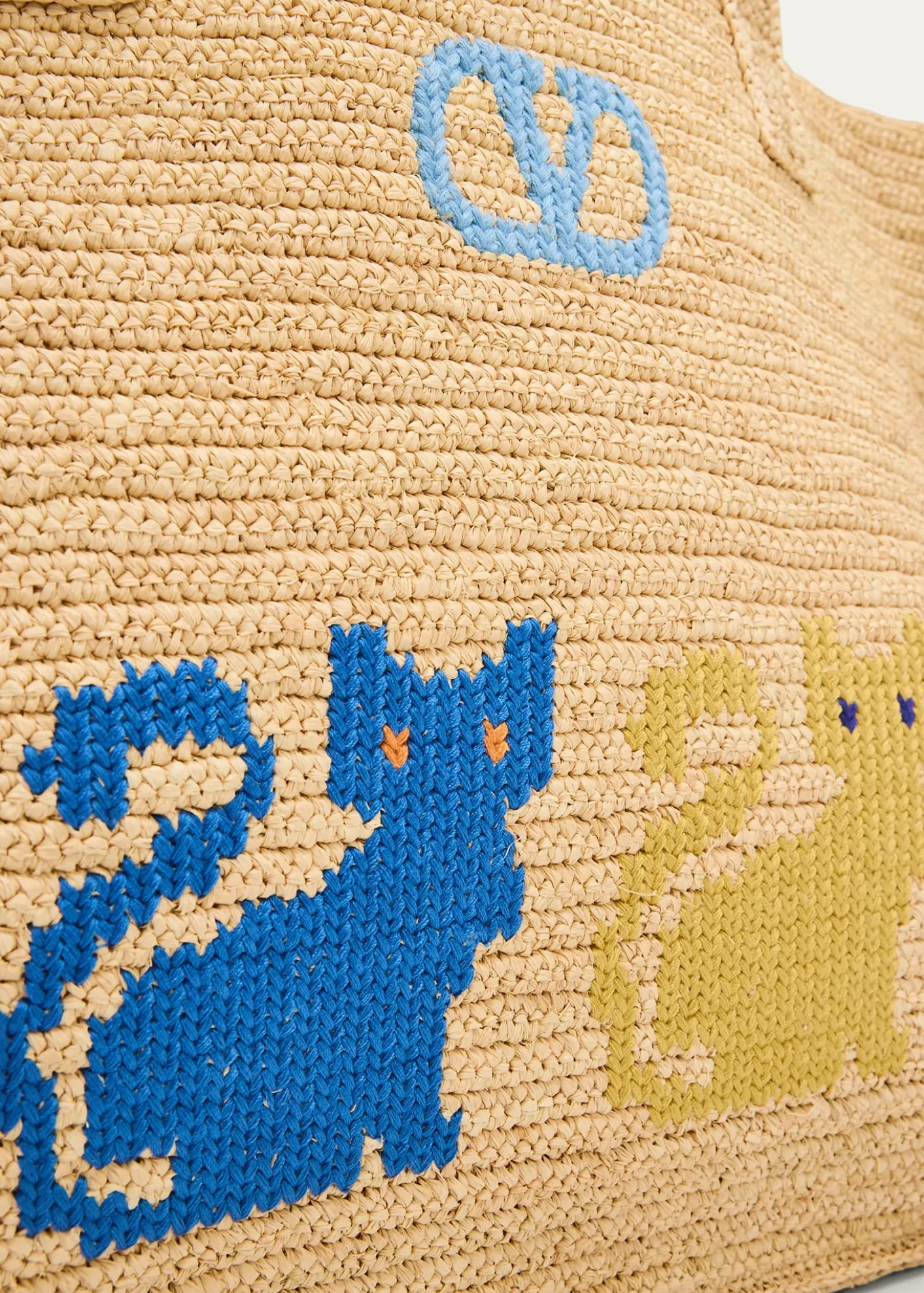 Valentino GaravaniRaffiachat Large Embroidered Tote Bag