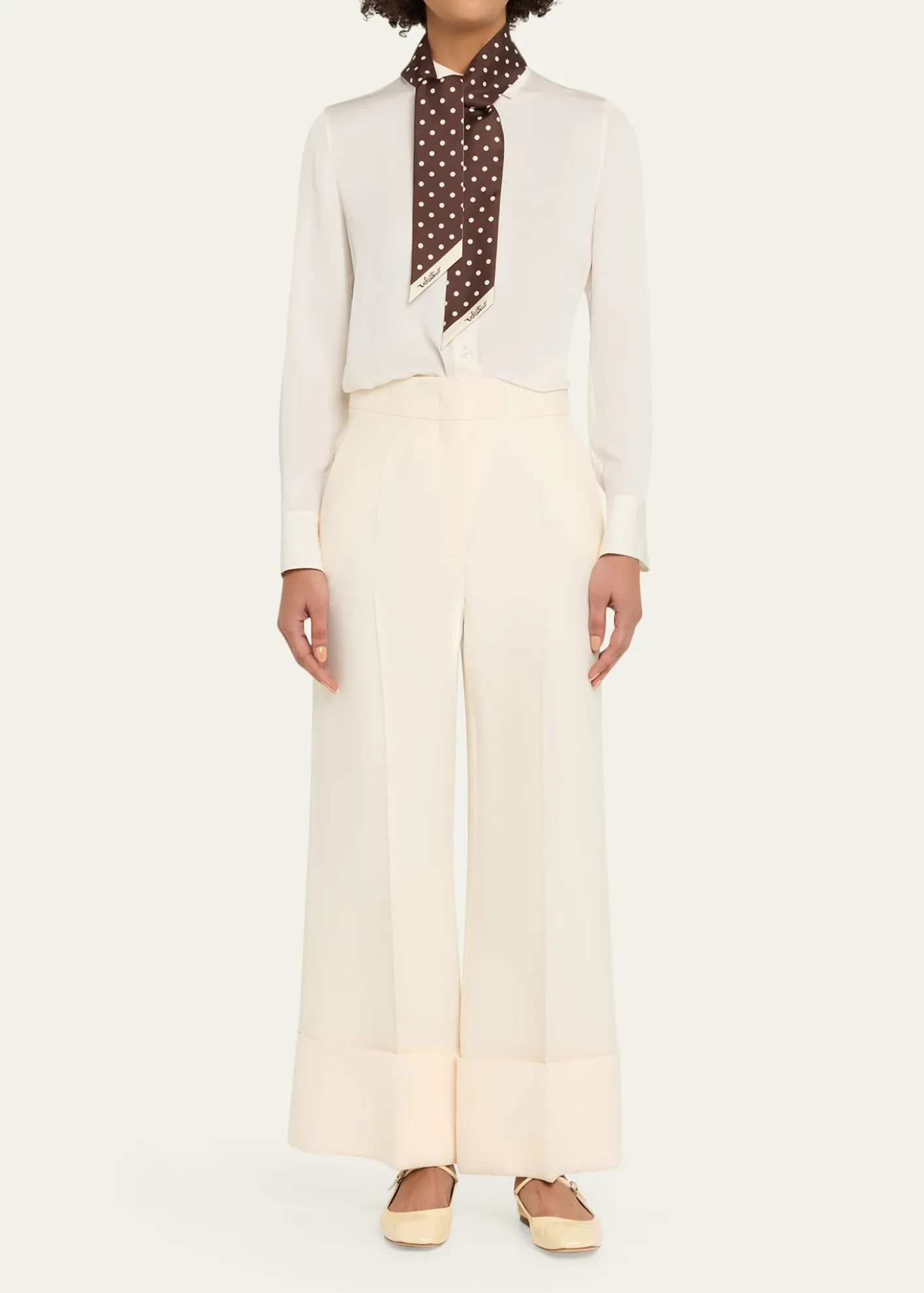 Valentino GaravaniReversible Silk Twill Skinny Scarf
