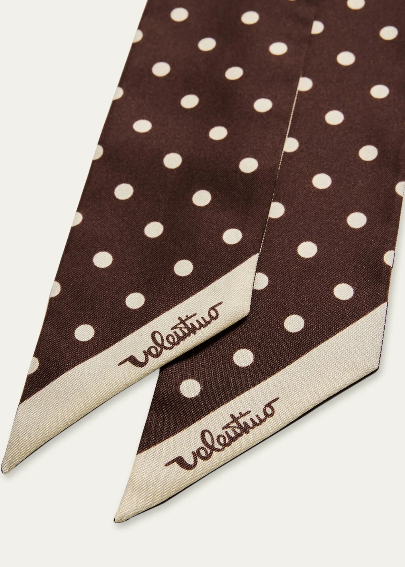 Valentino GaravaniReversible Silk Twill Skinny Scarf