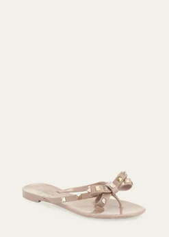 Valentino GaravaniRockstud PVC Flat Thong Sandals