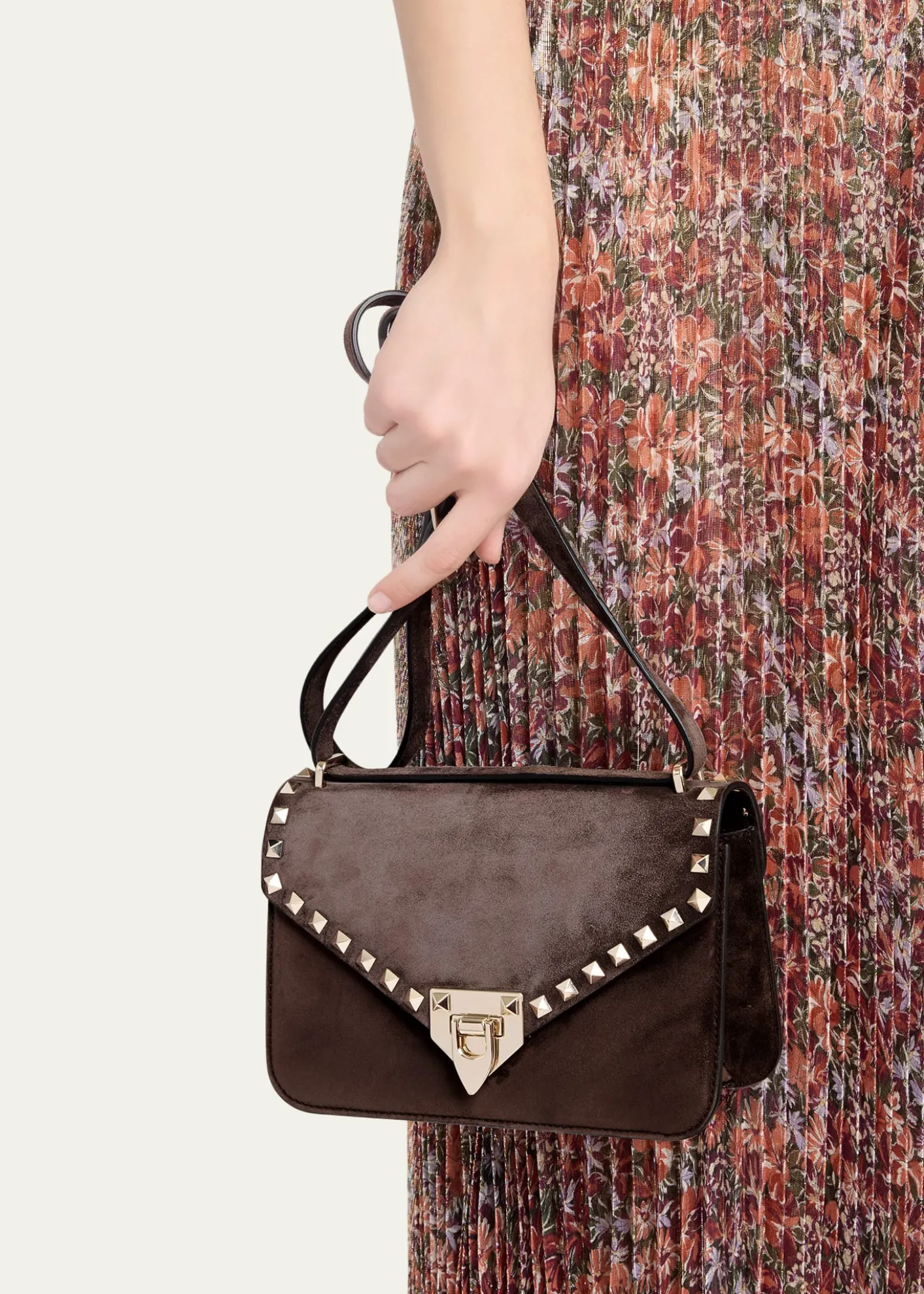 Valentino GaravaniRockstud Suede Shoulder Bag
