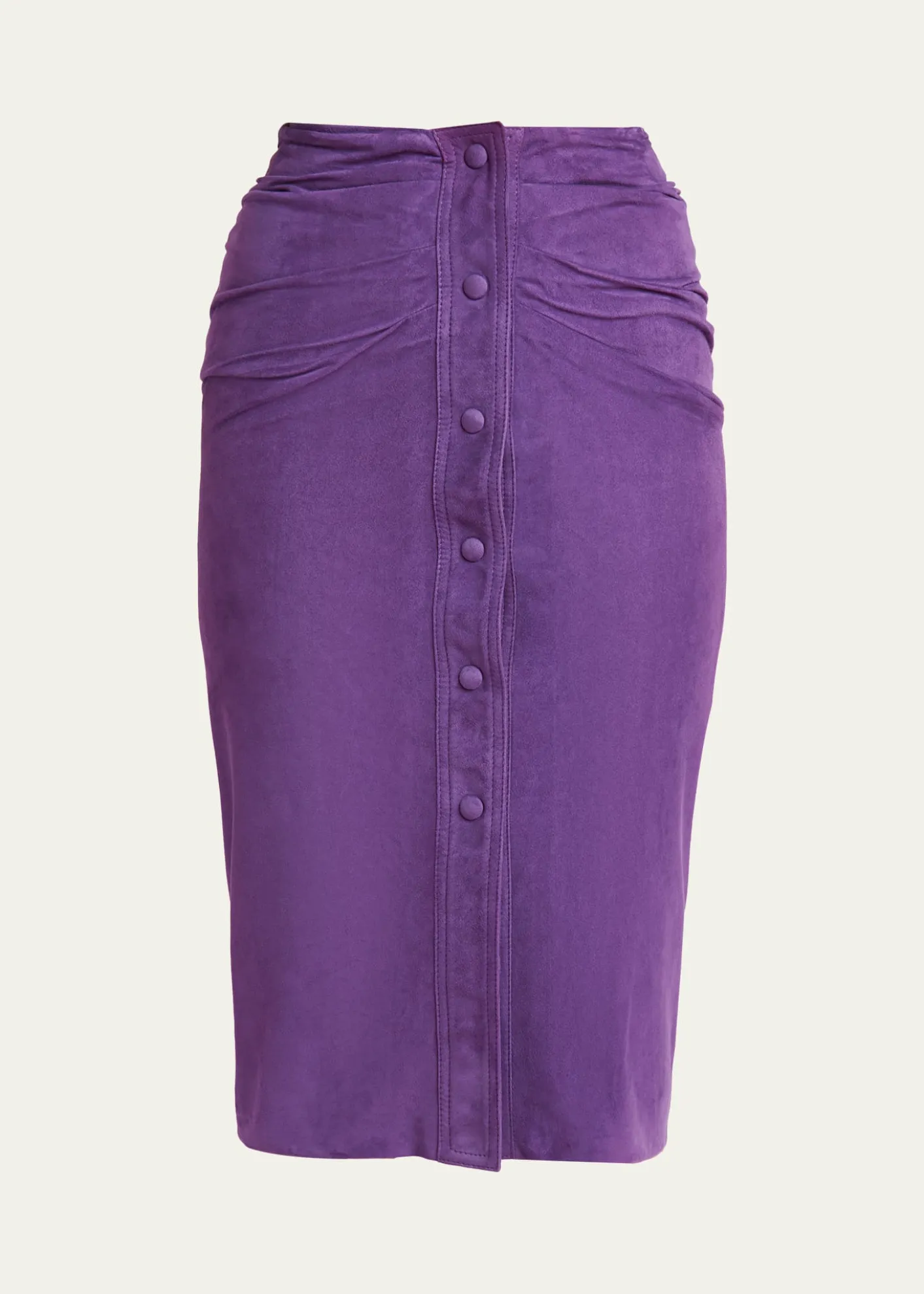 Valentino GaravaniRuched Suede Skirt