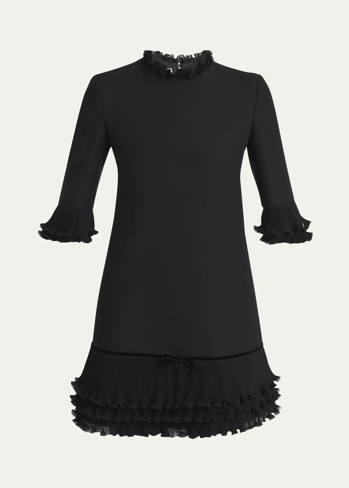 Valentino GaravaniRuffle Silk Crepe Mini Dress