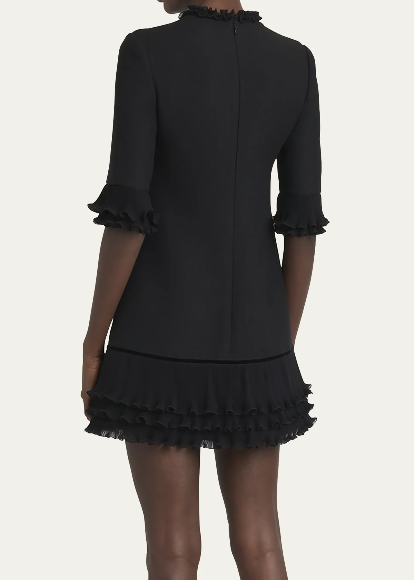 Valentino GaravaniRuffle Silk Crepe Mini Dress