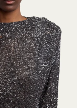 Valentino GaravaniSequined Dolman-Sleeve Sweater