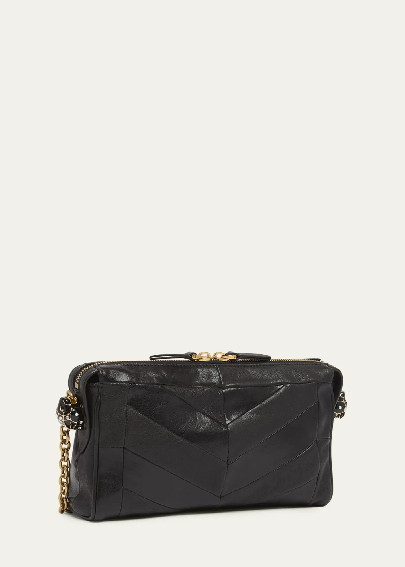 Valentino GaravaniSmall Chevron Patchwork Leather Shoulder Bag