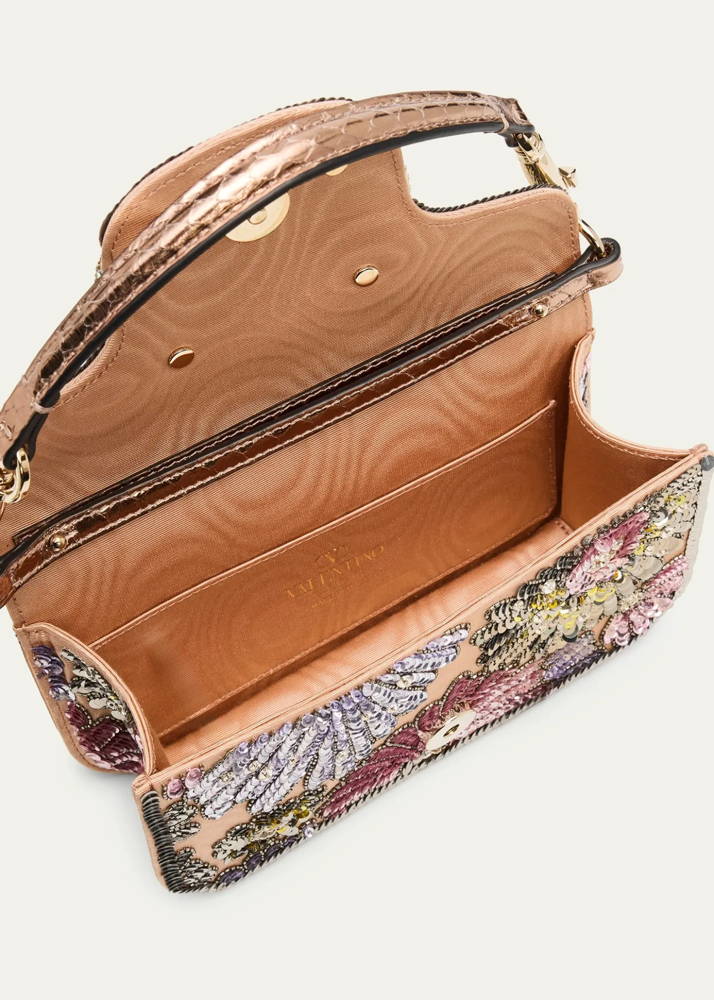 Valentino GaravaniSmall Crystal VLogo Sequin Burst Shoulder Bag