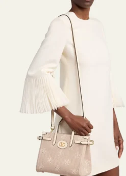 Valentino GaravaniSmall Eyelet-Embroidered Canvas Tote Bag