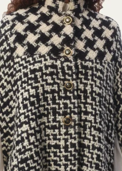 Valentino GaravaniTweed Houndstooth Wool Cape