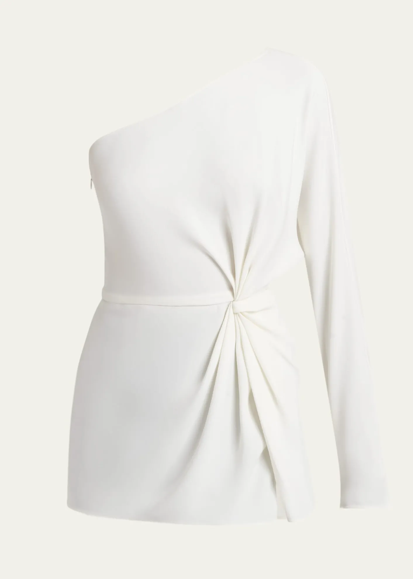Valentino GaravaniTwisted Silk Cady Long-Sleeve One-Shoulder Top