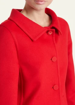 Valentino GaravaniVirgin Wool-Cashmere A-Line Coat Dress