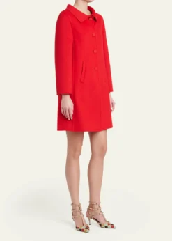 Valentino GaravaniVirgin Wool-Cashmere A-Line Coat Dress