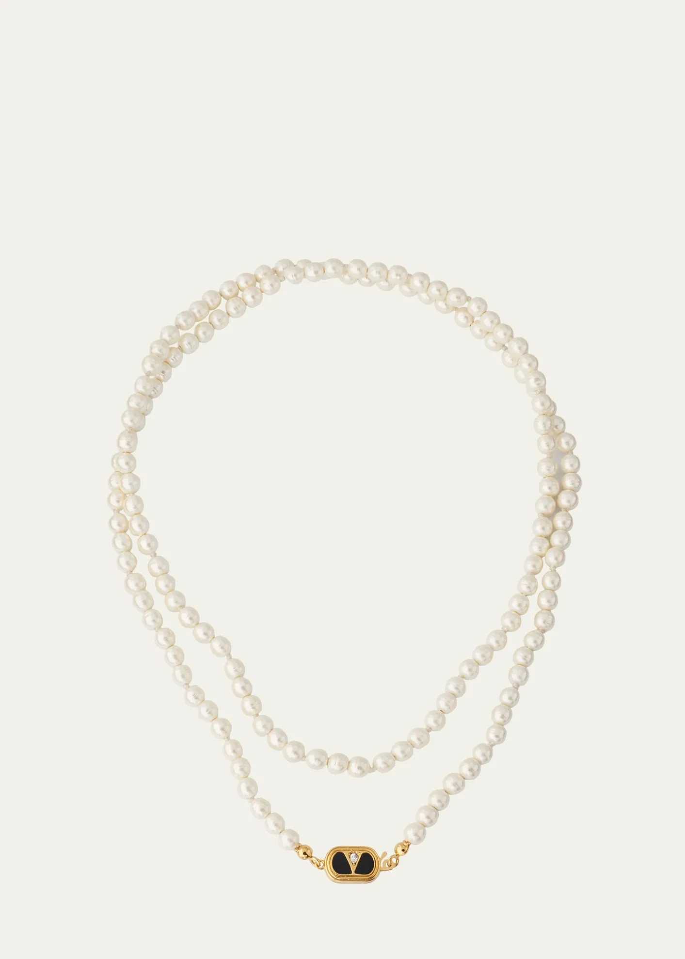 Valentino GaravaniVLOGO Akoya Pearl Layered Ovalette Necklace