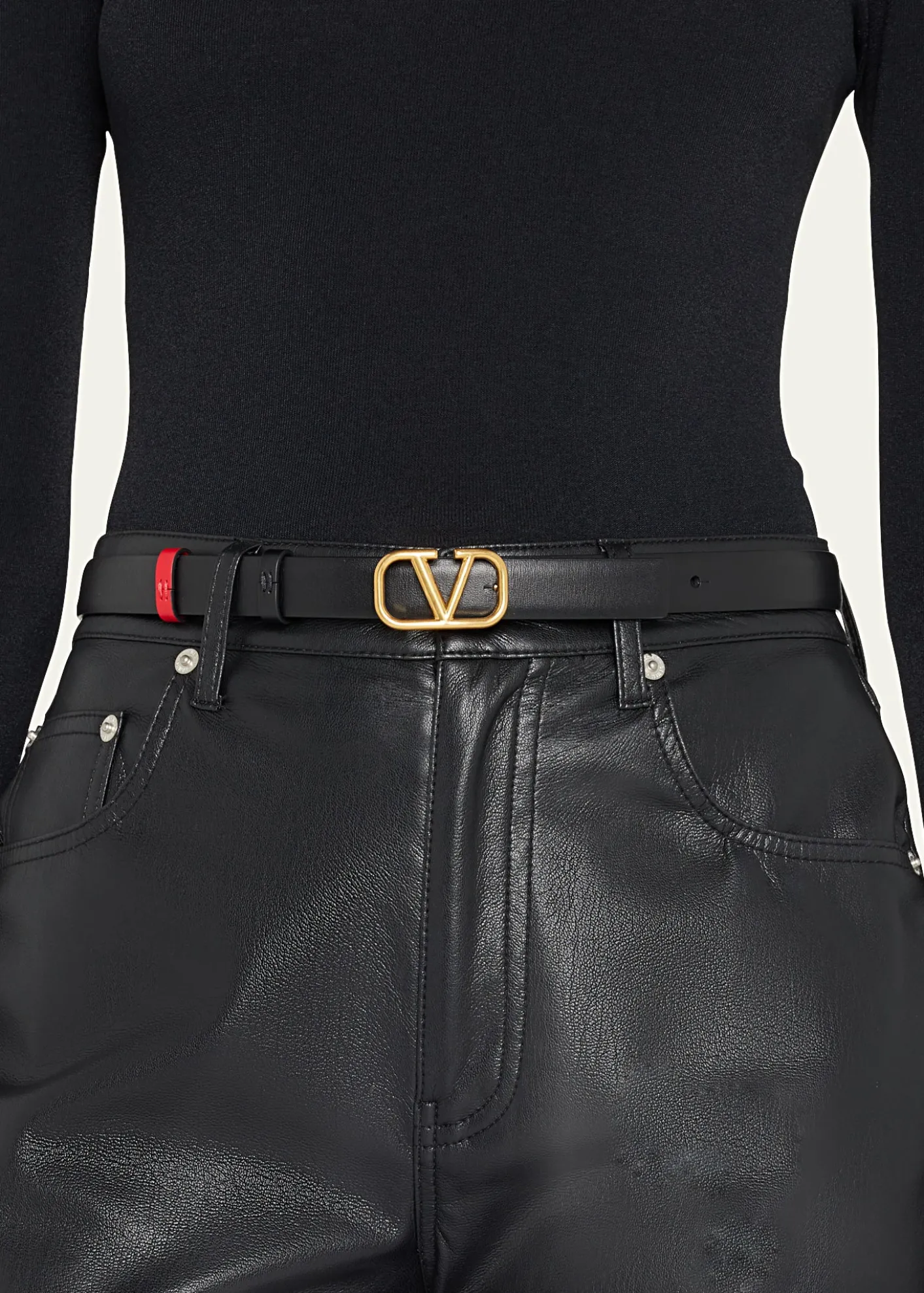 Valentino GaravaniVLogo Leather Belt, 20mm