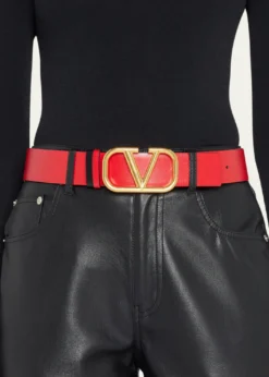 Valentino GaravaniVLogo Leather Belt, 40mm