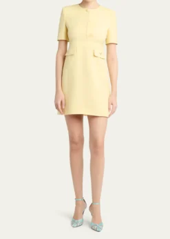 Valentino GaravaniV-Logo Pocket Short-Sleeve Mini Dress
