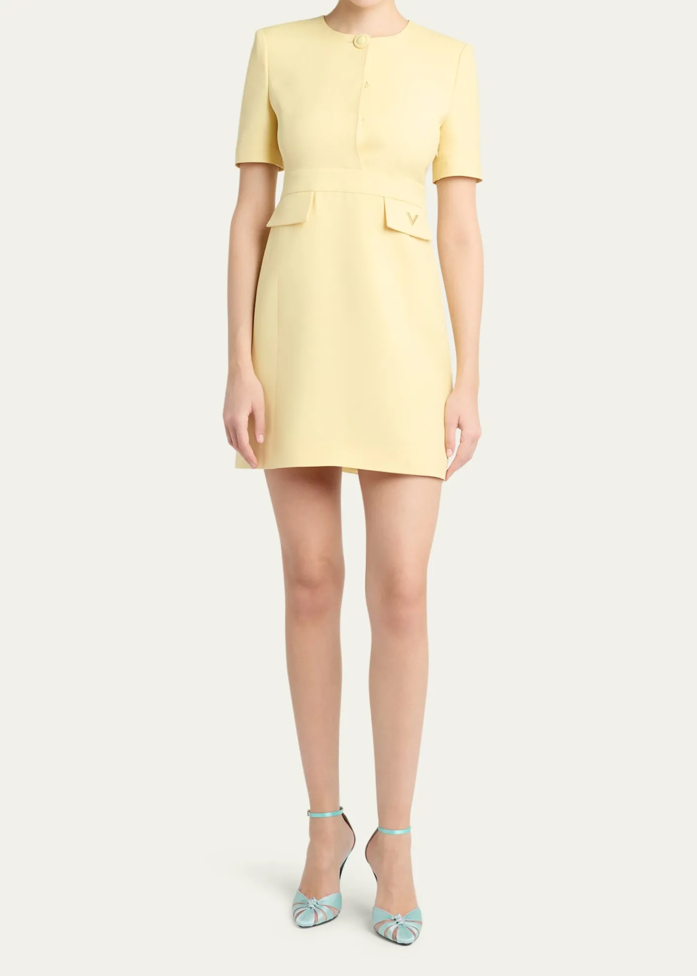 Valentino GaravaniV-Logo Pocket Short-Sleeve Mini Dress