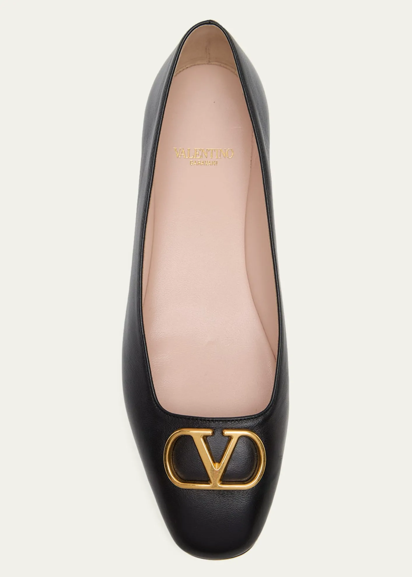 Valentino GaravaniVLogo Signature Leather Ballerina Flats