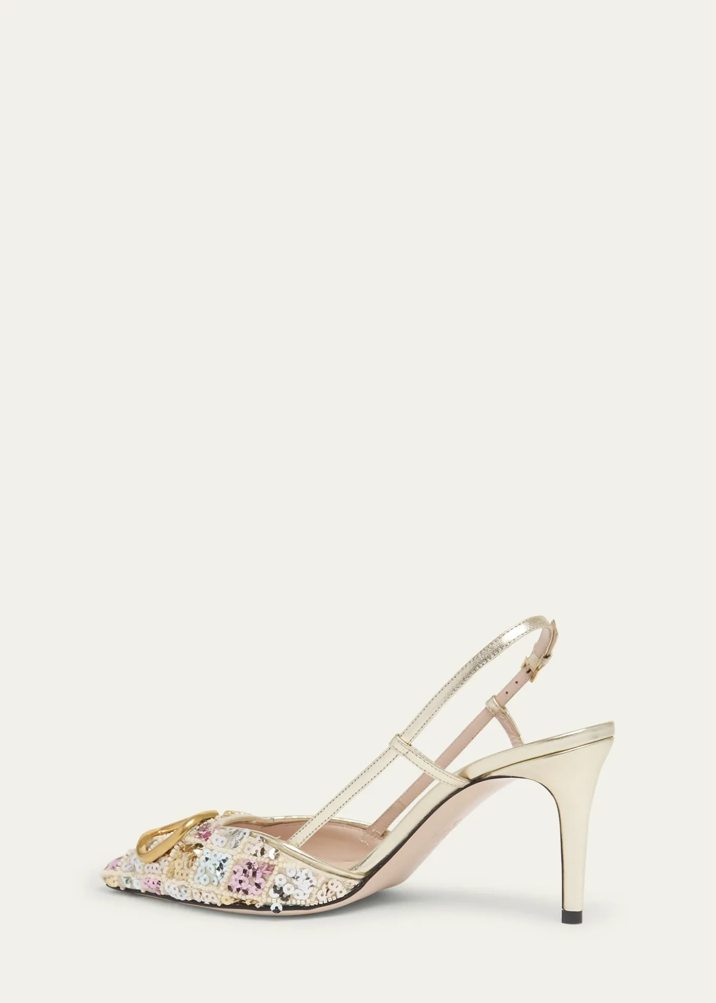 Valentino GaravaniVLogo Signature Sequined Beaded Slingback Pumps