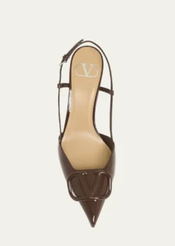Valentino GaravaniVLogo Signature Patent Leather Slingback Pumps