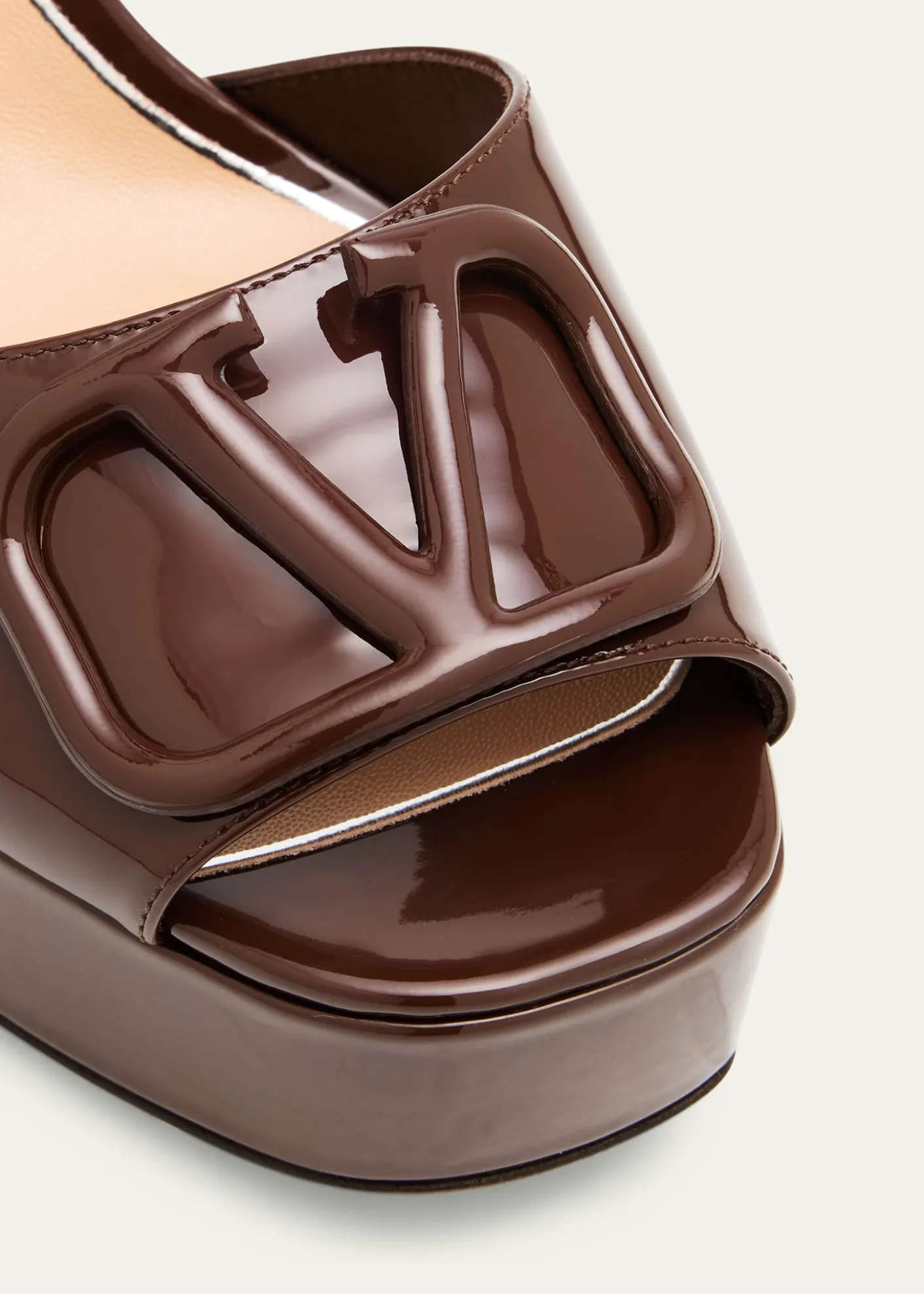 Valentino GaravaniVLogo Signature Patent Leather Platform Sandals
