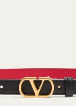 Valentino GaravaniVLogo Signature Reversible Calfskin Belt, 30mm