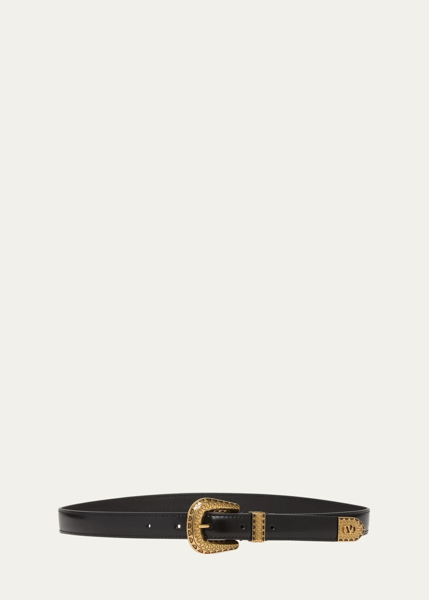 Valentino GaravaniVLogo Signature Brushed Leather Belt, 20mm