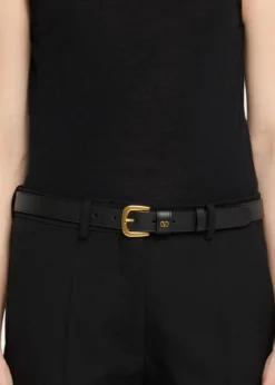 Valentino GaravaniVLogo Signature Embellished Leather Belt, 25mm