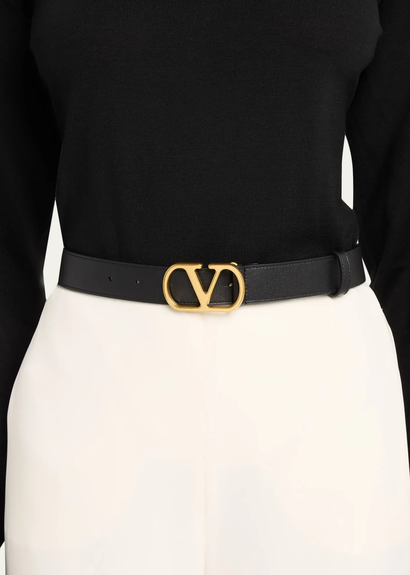 Valentino GaravaniVLogo Signature Leather Belt, 30mm