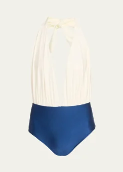 VerandahColorblock Plunge One-Piece Swimsuit