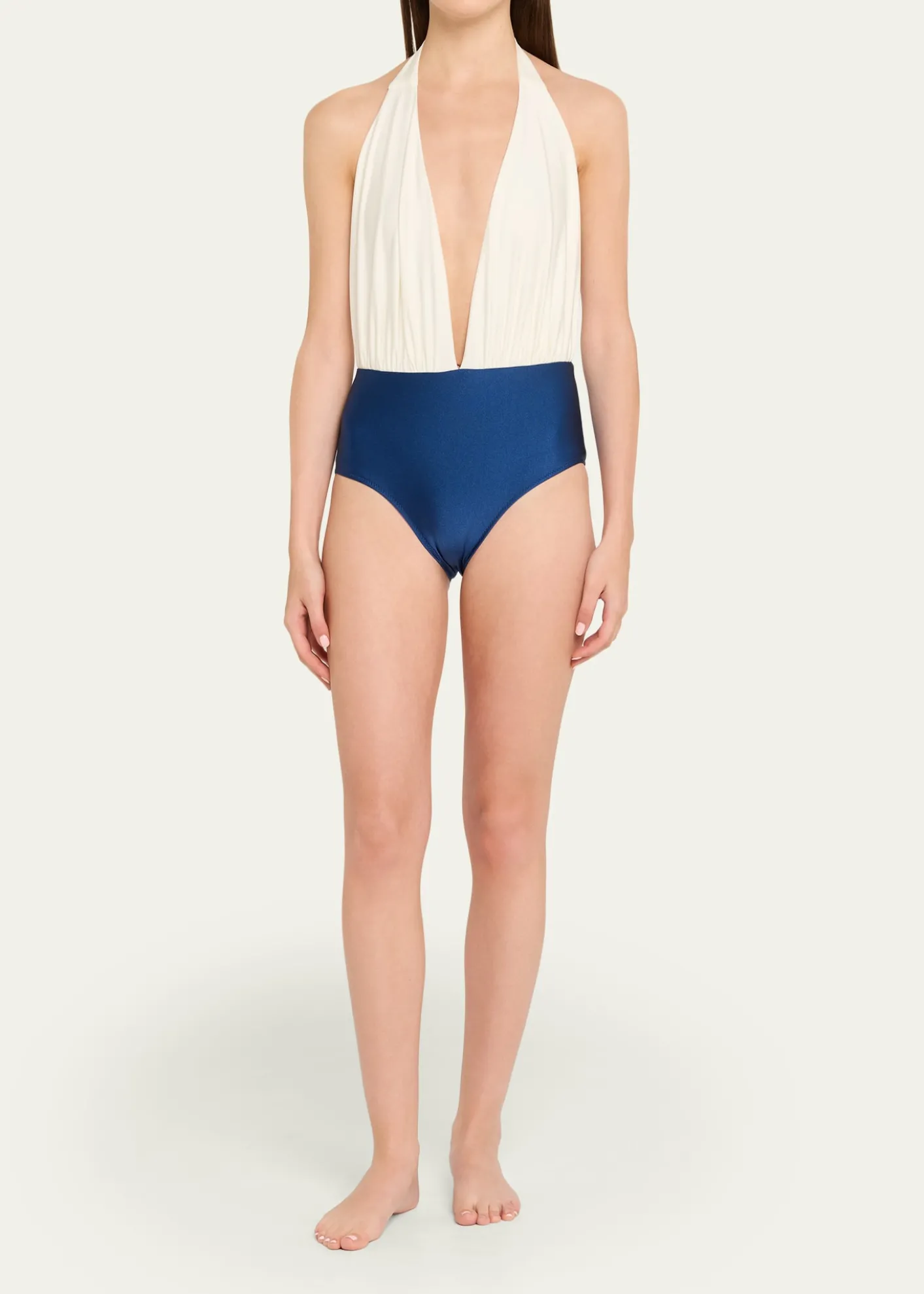 VerandahColorblock Plunge One-Piece Swimsuit