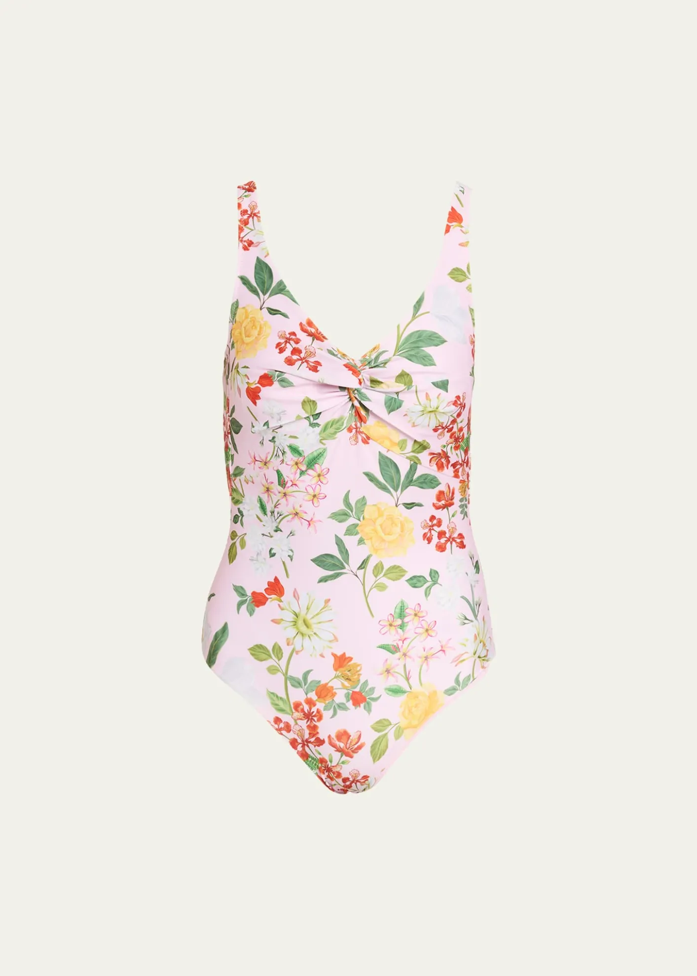 VerandahTwisted Drape Floral One-Piece Swimsuit