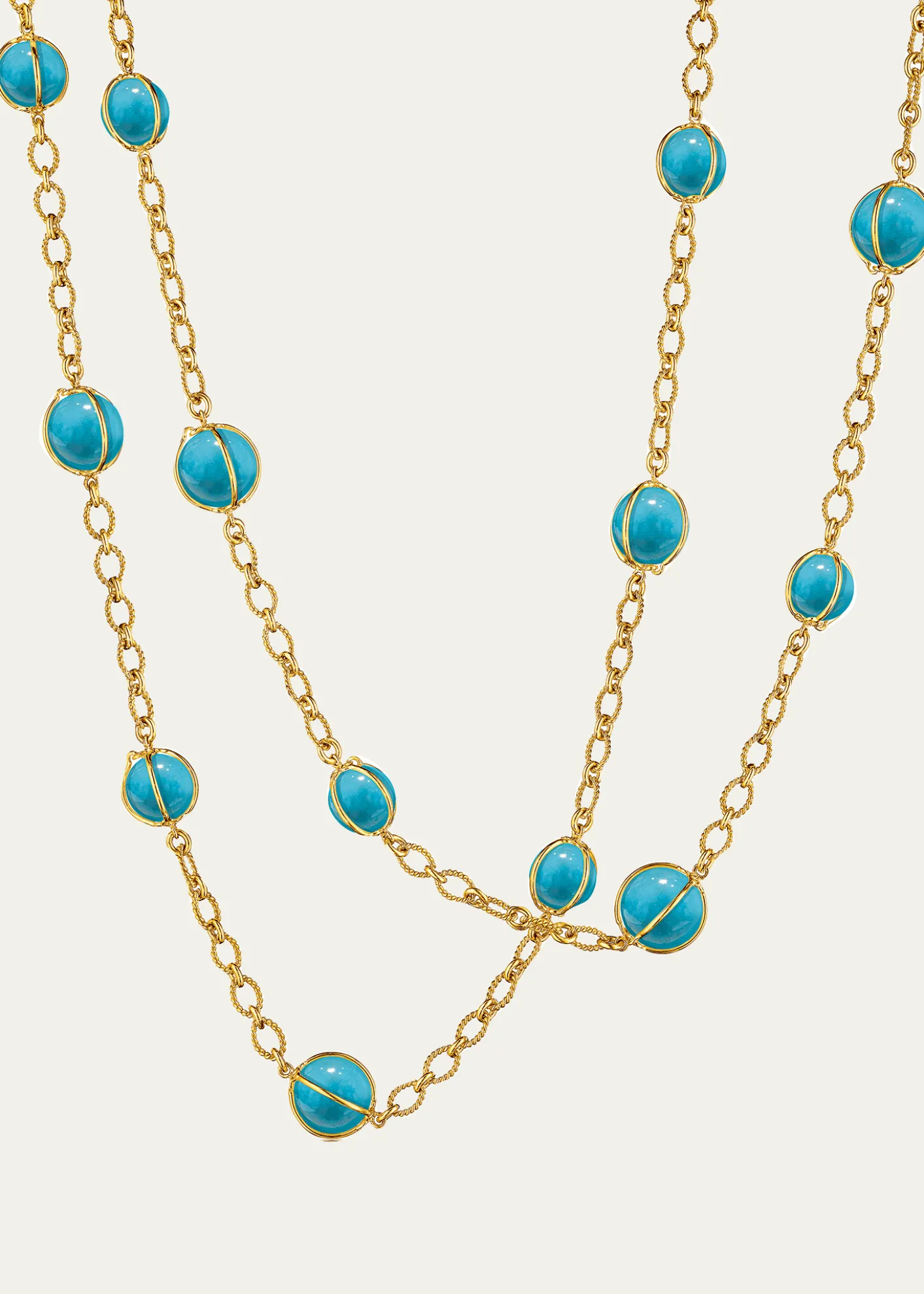 Verdura18K Yellow Gold Turquoise Bubbles Necklace