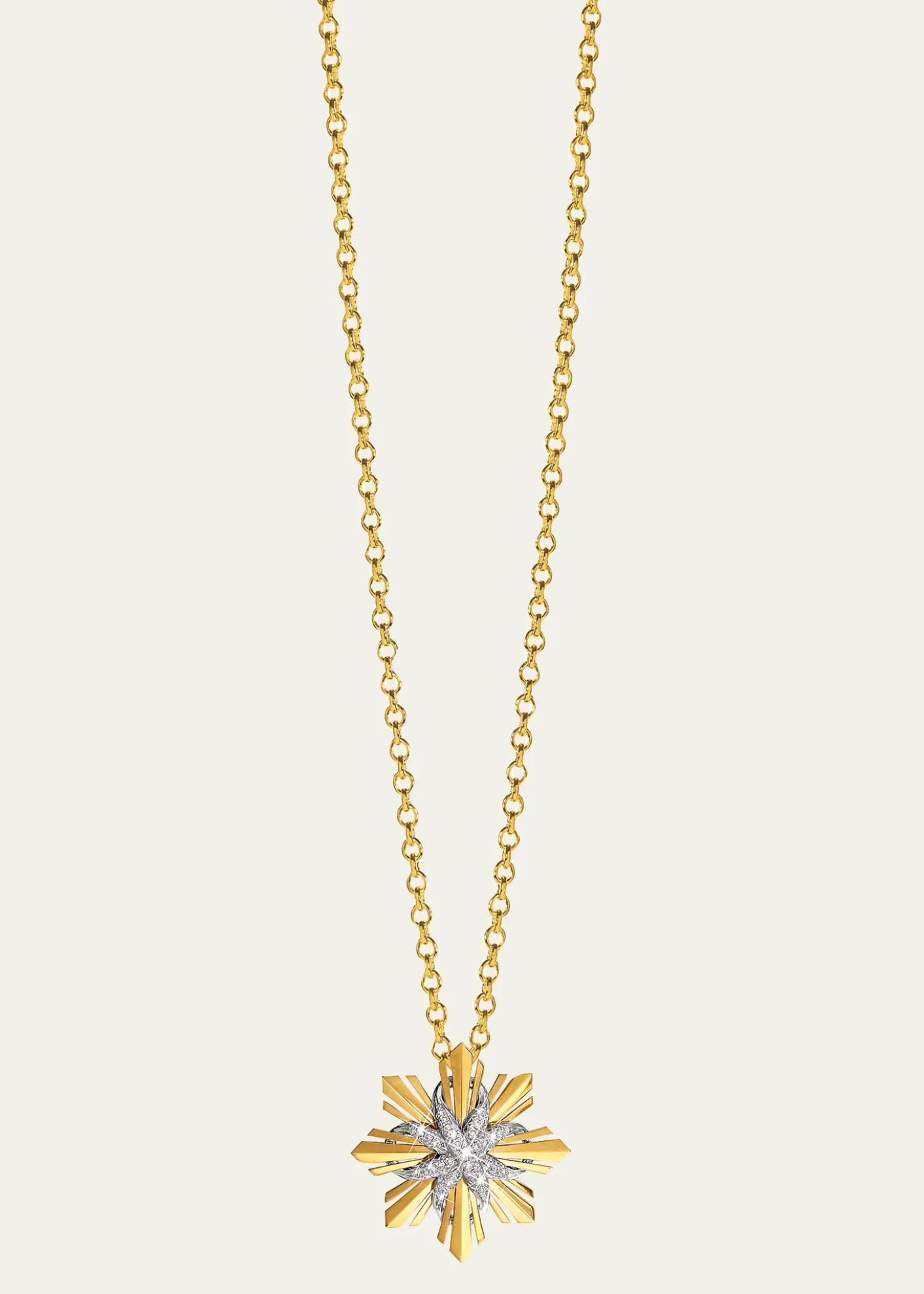 VerduraPlatinum and 18K Yellow Gold Diamond Etoile Mini Pendant Necklace