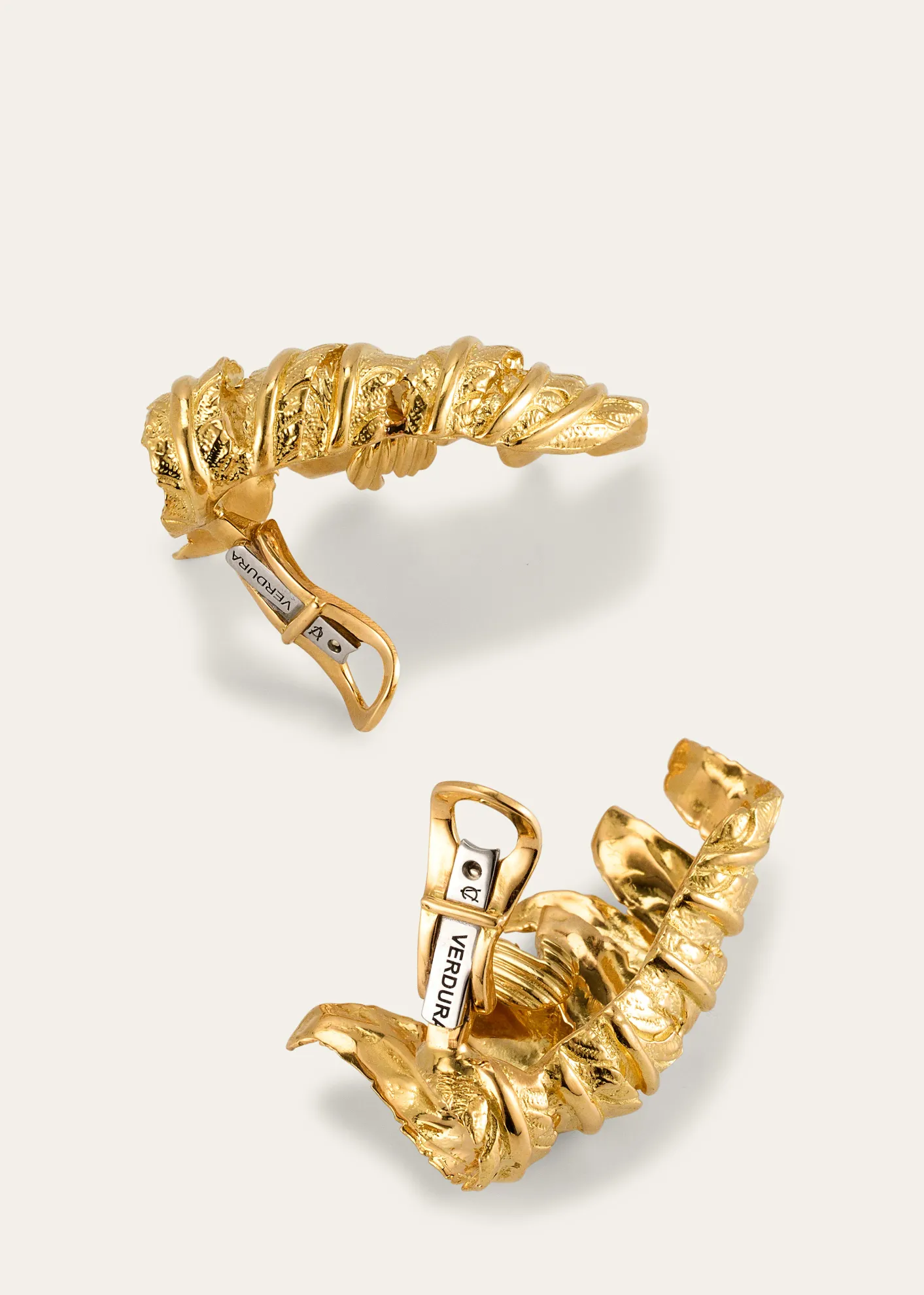 VerduraYellow Gold Feather Ear Cuffs